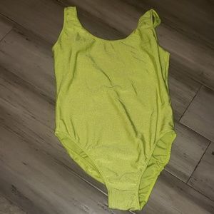 Neon yellow swimsuit